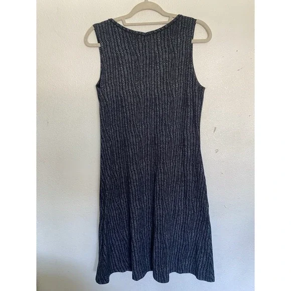 Fresh Produce Dress Womens Sz Small Black Chevron Sleeveless Cotton Pockets - Picture 7 of 8
